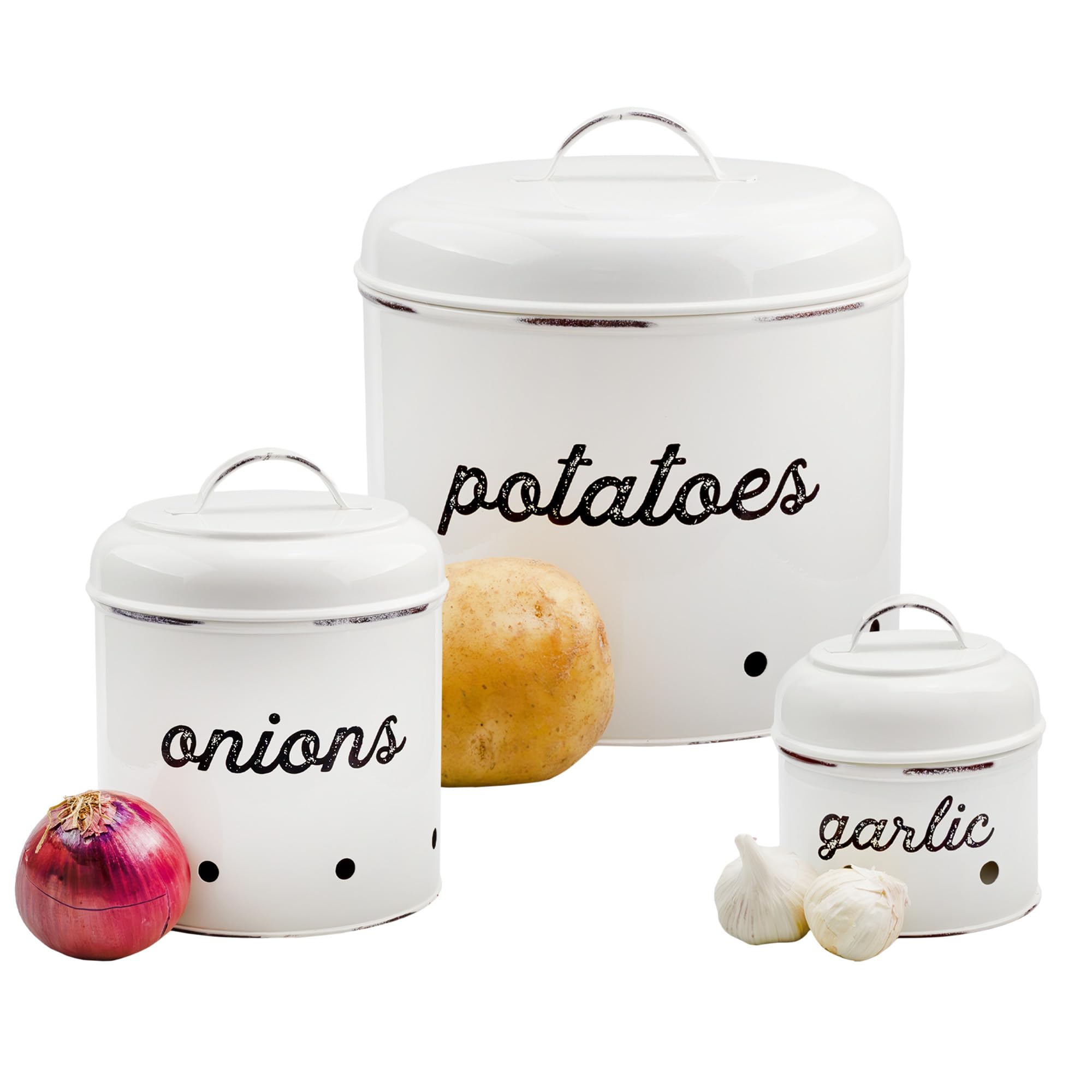 Amazon.com: AuldHome Design Potatoes, Onions and Garlic Canister